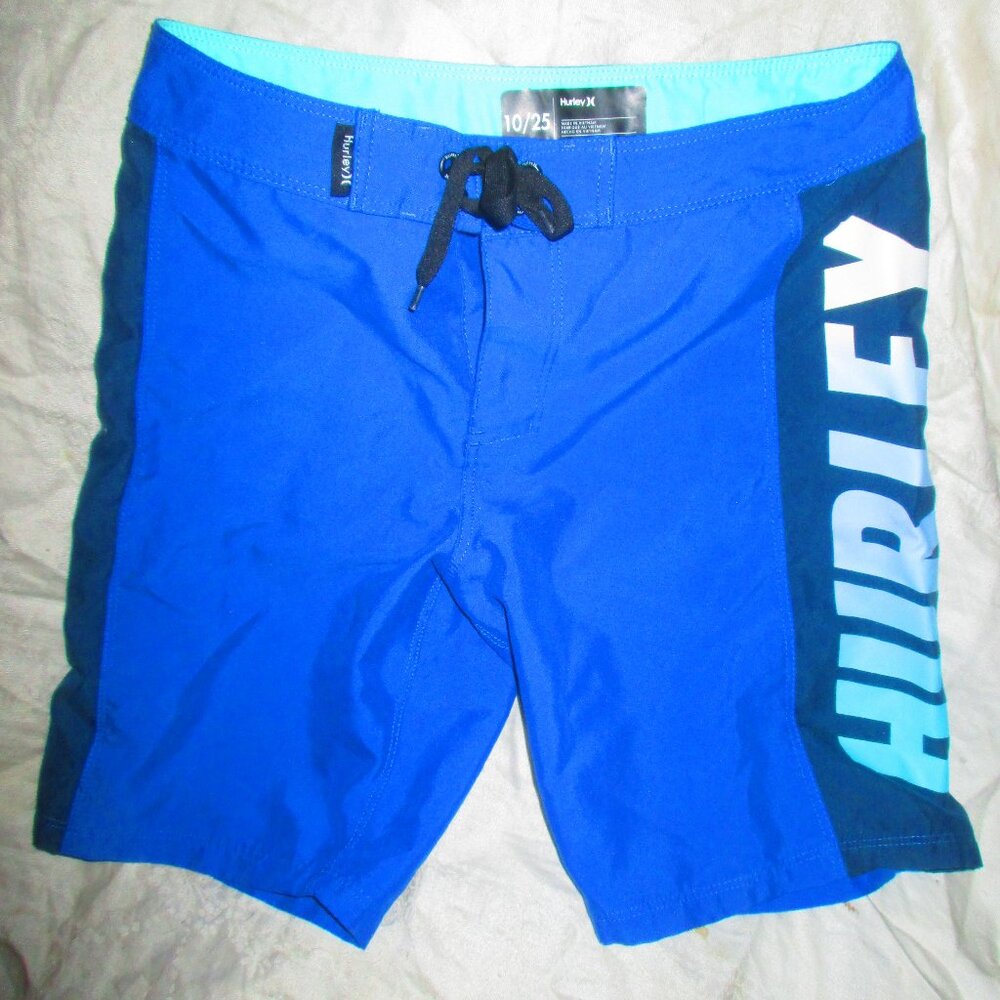 Hurley Boy’s Board Swim Shorts Size 10- 25 INCH WAIST Back Pocket